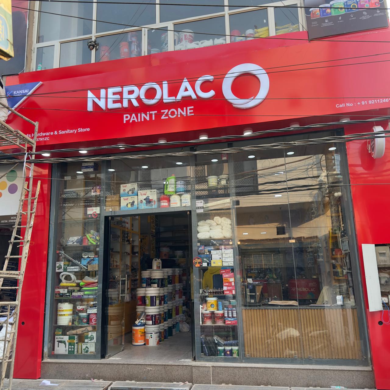 Jangra Paints Hardware & Sanitary Store shopfront in Khora Colony, Ghaziabad